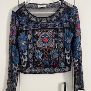 Zara embroidered top